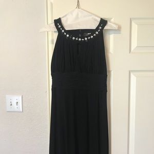 Black dress with jeweled neckline